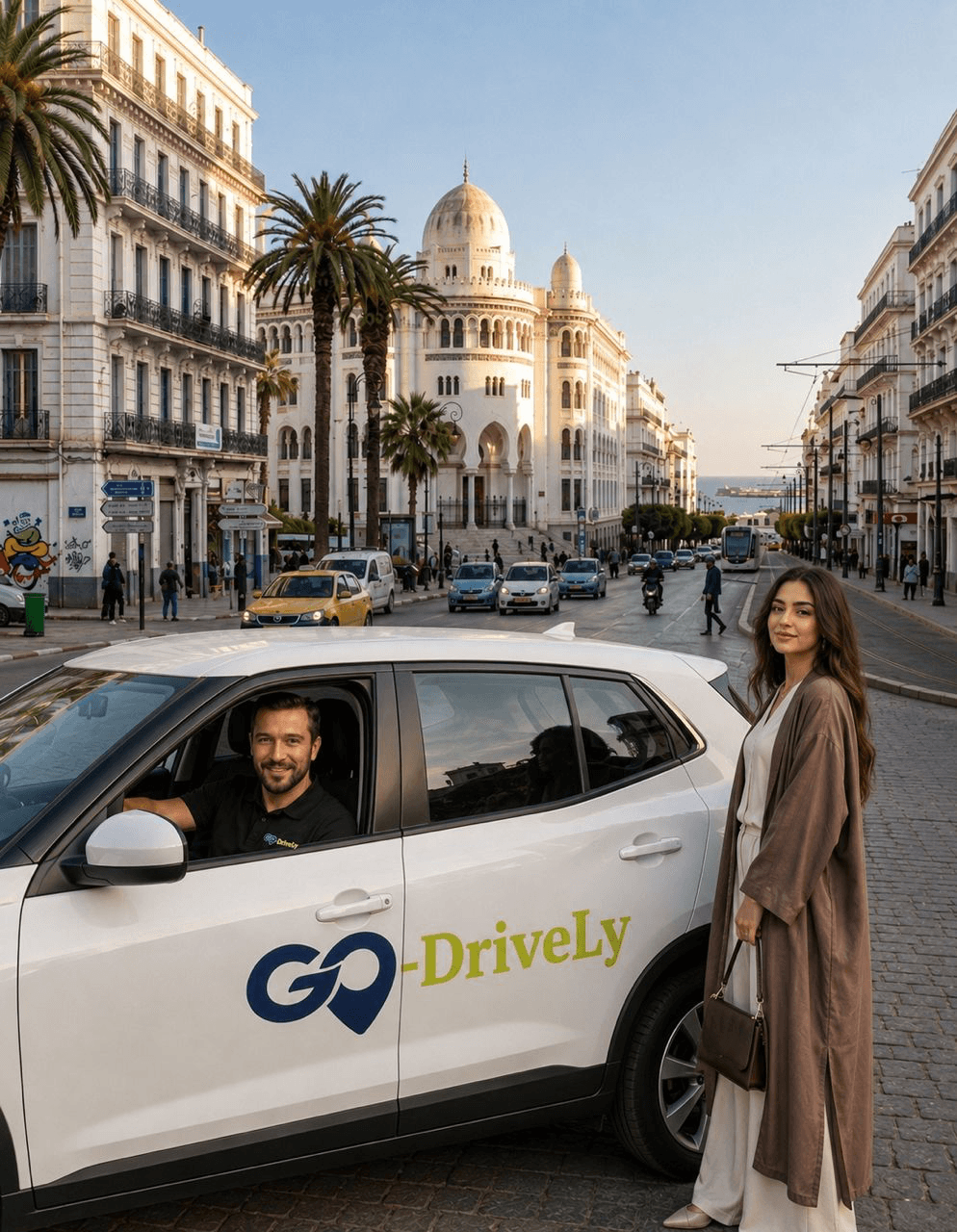 Go-Drively ride scene in the city